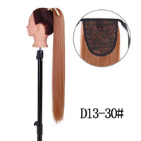 22 インチロングストレートクリップ髪尾自然偽ポニーテール延長かつらヘアピン高温合成ポニータイ