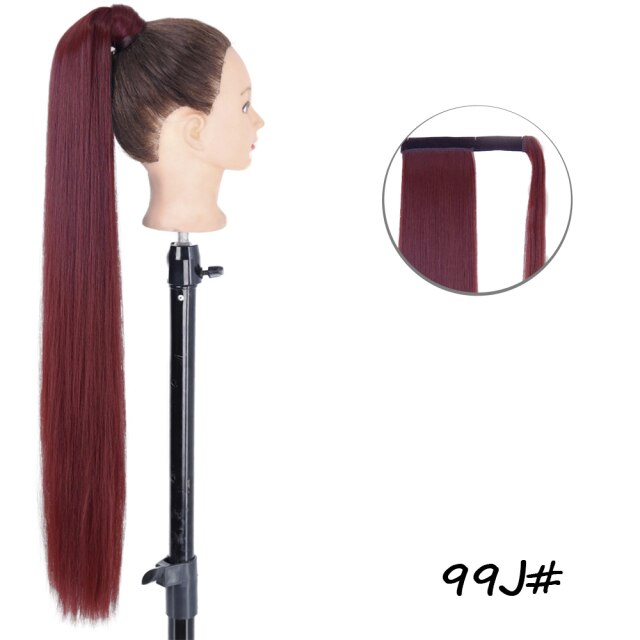 22inch Long Straight Clip in Hair Tail Nature FaKe Ponytail Extension Hairpiece With Hairpins High Temperature Synthetic Ponytai