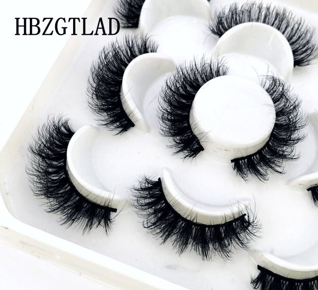 NEW 5 pairs 3D mink false eyelashes natural makeup eyelash extension