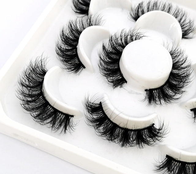 NEW 5 pairs 3D mink false eyelashes natural makeup eyelash extension