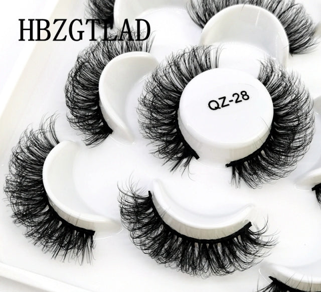 NEW 5 pairs 3D mink false eyelashes natural makeup eyelash extension