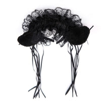 Gothic Lolita Maid Women Girl's Ruffles Lace Headband Plush Cat Ears Ribbon Bell Lolita Cosplay Hair Hoop