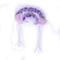 Gothic Lolita Maid Women Girl's Ruffles Lace Headband Plush Cat Ears Ribbon Bell Lolita Cosplay Hair Hoop