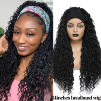 Faux Locs Synthetic Wigs Straight Mix Curly Barids Ombre Brown Colored Crochet Braids Wig For Black Women Soft Dreadlock