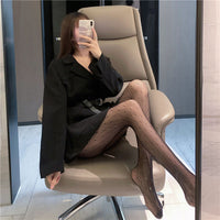 Lolita Cute Anime Black Love Print Tights Gothic Women Sexy Punk Lolita Dark Fishnet Mesh Goth Pantyhose Costumes Body Stockings