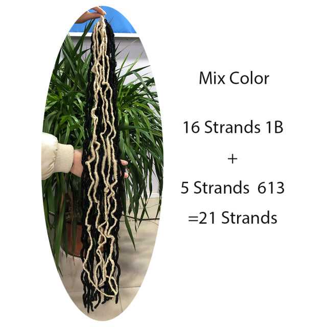 Nu Locs Crochet Hair 36 24 18 Inch 21 Strands Faux Locs Extension Soft Goddess Braiding Dreadlocks Hair For Black Women