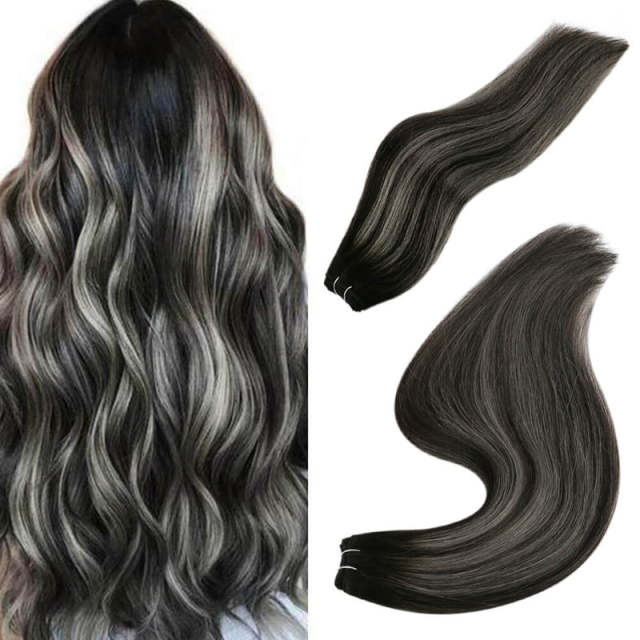 Human Hair Weft Extensions Hair Bundles Ombre Blonde Color 100g Sew In Silky Straight Remy Skin Double Weft For Salon