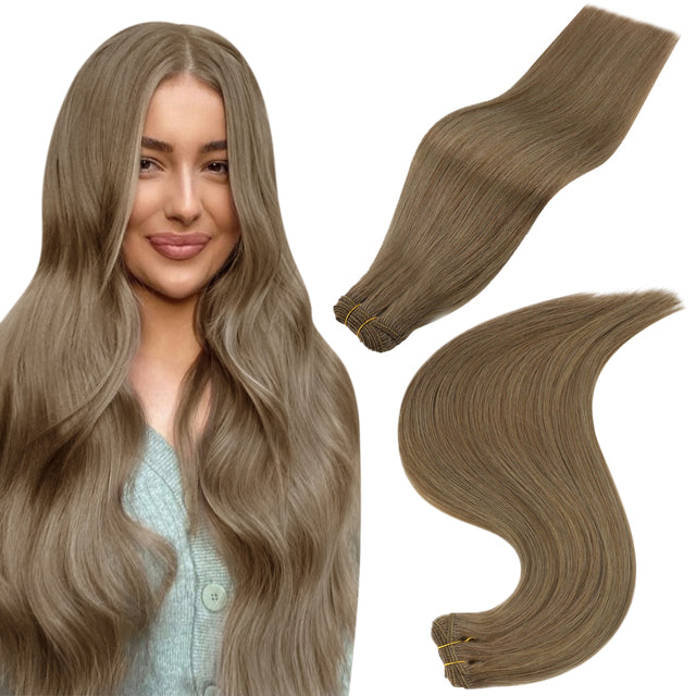 Human Hair Weft Extensions Hair Bundles Ombre Blonde Color 100g Sew In Silky Straight Remy Skin Double Weft For Salon