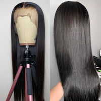 Transparent HD Lace Front Human Hair Wigs Brazilian Straight Lace Frontal Wig Pre Plucked