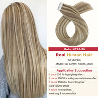 テープインヘアエクステンションバレイヤージュオンブルマシンレミー本物の人毛目に見えないシームレス PU スキン横糸ストレート