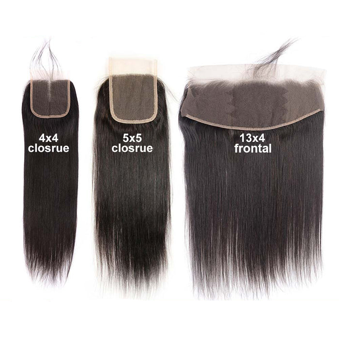 13x4 5x5 Brazilian Straight Human Hair Lace Frontal Closure Swiss Lace