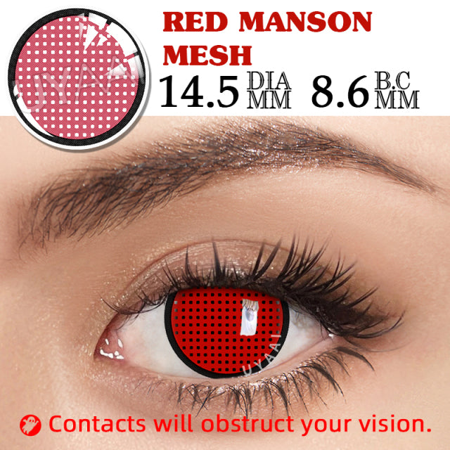 UYAAI 1Pairs Yearly Colored Contact Lenses Cosplay Beauty Makeup Anime Accessories Blue Green Pink Lenses Halloween Anime Lenses