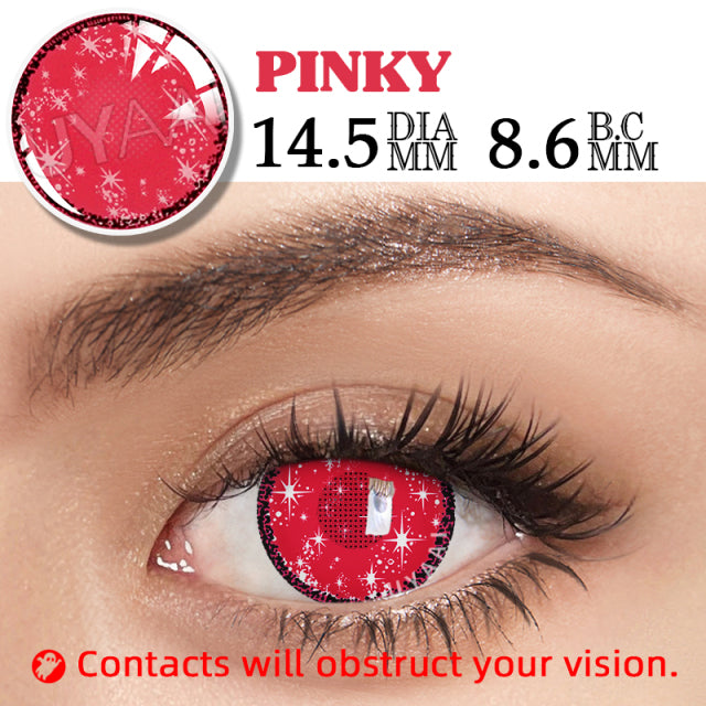 UYAAI 1Pairs Yearly Colored Contact Lenses Cosplay Beauty Makeup Anime Accessories Blue Green Pink Lenses Halloween Anime Lenses