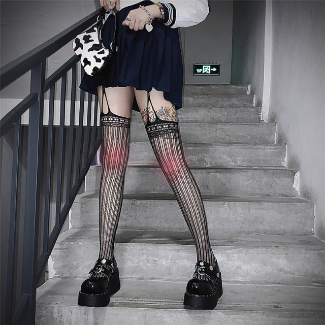 Snake Tights Women Anime Pantyhose 2022 Fashion Pattern Fishnet Stockings Sexy Harajuku Hosiery Nylon Women's Lolita G Tights