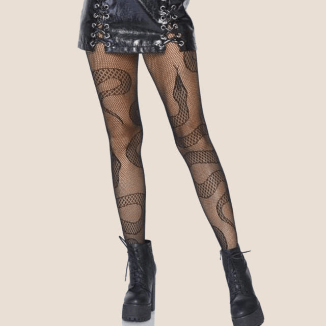 Snake Tights Women Anime Pantyhose 2022 Fashion Pattern Fishnet Stockings Sexy Harajuku Hosiery Nylon Women's Lolita G Tights