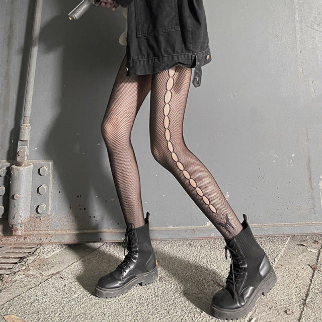 Snake Tights Women Anime Pantyhose 2022 Fashion Pattern Fishnet Stockings Sexy Harajuku Hosiery Nylon Women's Lolita G Tights