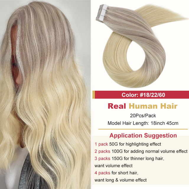 テープインヘアエクステンションバレイヤージュオンブルマシンレミー本物の人毛目に見えないシームレス PU スキン横糸ストレート