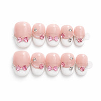 10pcs Blue Nude Cat Eye Press-On Nails, Short Almond Shiny Finish with Rhinestone Accent