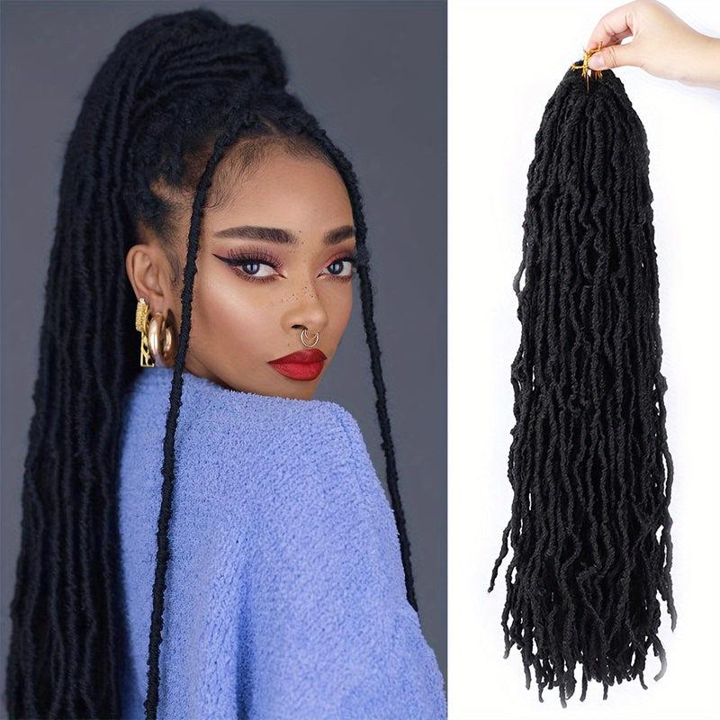 21-Strand 18" Nu Locs Crochet Hair Extensions for Women - Versatile & Easy to Style
