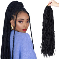 18 Inch Nu Locs Crochet Hair – 21-Strand Pre-Looped Faux Locs Extensions for Women