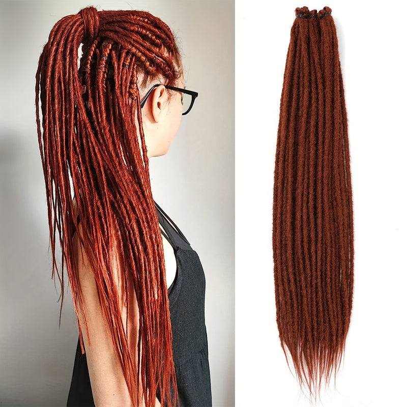 20 Strands Pre-Looped Dreadlock Extensions - 24 Inch Handmade, 0.6cm Width, Synthetic Single Ended Crochet Braids for Women - Lightweight & Easy Install for Halloween