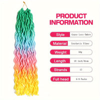 18 Inch Gypsy Goddess Faux Locs – Wavy Crochet Hair Extensions, Synthetic Braiding Hair for Women, Ombre Colour Options