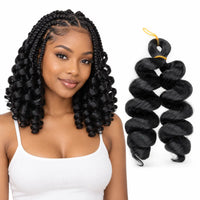 12-inch short French curl braiding hair in Natural Black