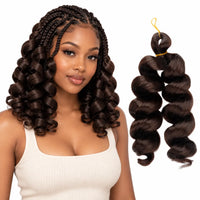 12-inch short French curl braiding hair in Dark Brown