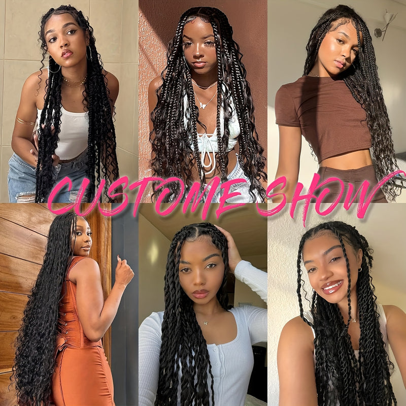 8 Pcs Brazilian Wool Braiding Hair – Acrylic Yarn for Crochet Box Braids, Senegalese Twist & Faux Locs Extensions