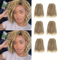 6 Packs of Dreadlock Locs 120 Strands Ombre 1B/30 Pre-Looped Crochet Hair