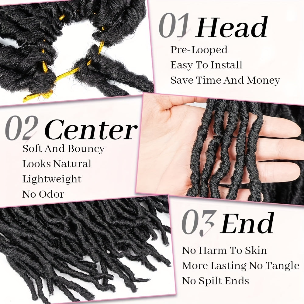 21-Strand 18" Nu Locs Crochet Hair Extensions for Women - Versatile & Easy to Style