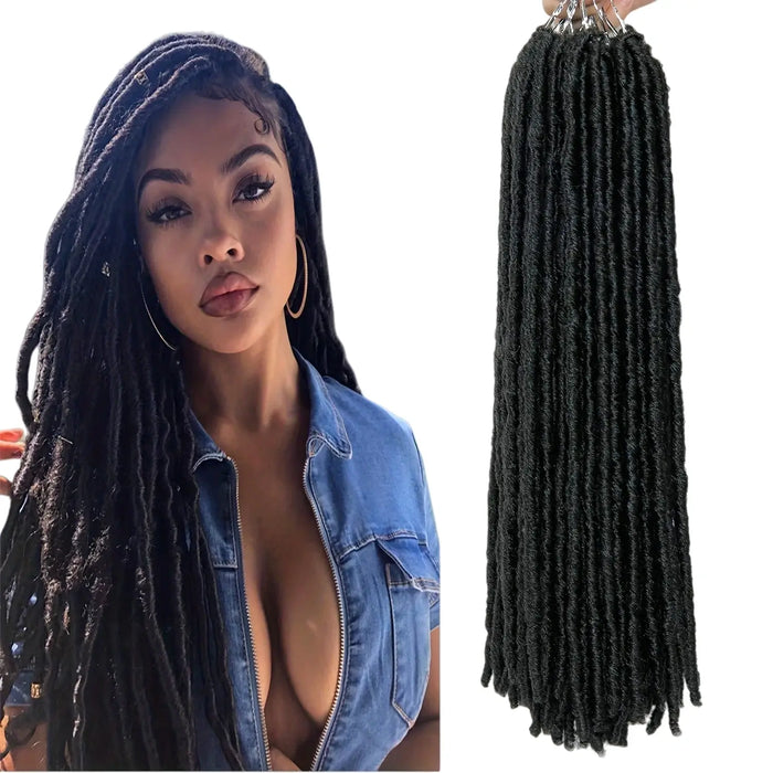 48 Strands Pre-Looped Faux Locs Crochet Hair Extensions for African Hairstyles