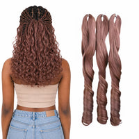 French Curl Braiding Hair 18 Inch – Soft Synthetic Crochet Hair Extensions for Boho Braids