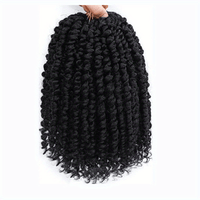 YOROSTAR 8 Inch Pre-Twisted Synthetic Soft Crochet Hair Extensions - 8 Packs, Low Temperature Fiber, Pre-Looped Passion Twist Curly with 6 Inch Hair, Crochet Needle & Hair Rings Gift for Black Women