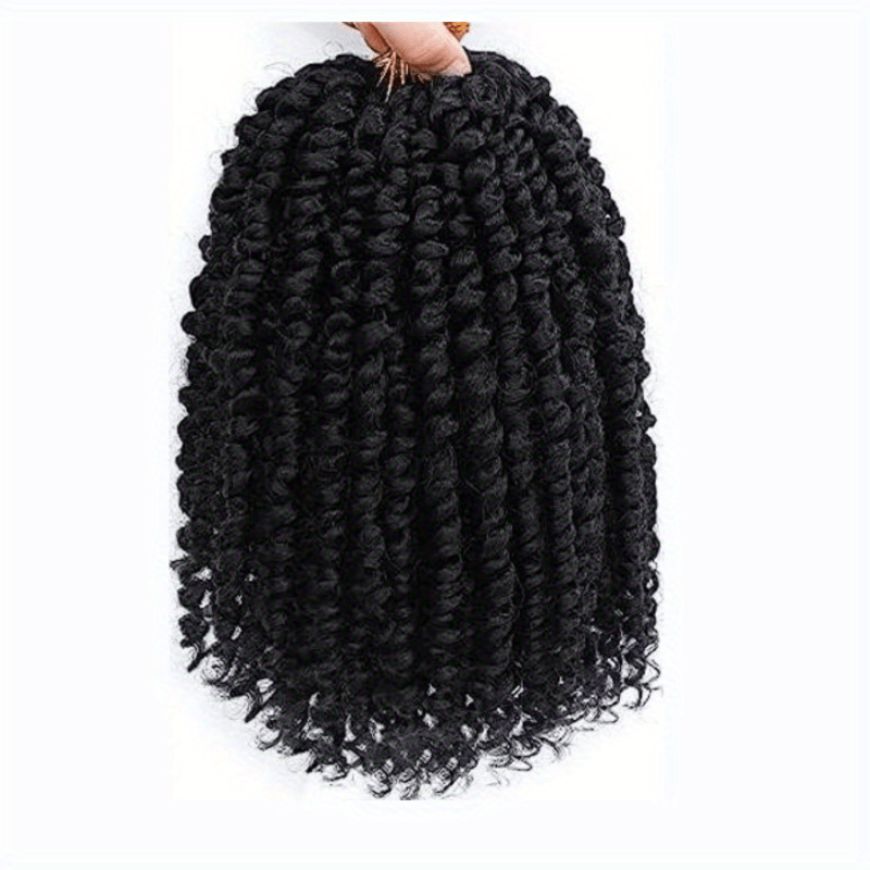 YOROSTAR 8 Inch Pre-Twisted Synthetic Soft Crochet Hair Extensions - 8 Packs, Low Temperature Fiber, Pre-Looped Passion Twist Curly with 6 Inch Hair, Crochet Needle & Hair Rings Gift for Black Women