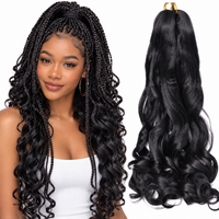 1B 24 inch French curl braiding hair, model and hair bundle