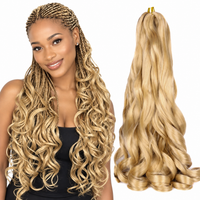24 24 inch French curl braiding hair, model and hair bundle