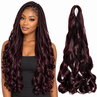 99j 24 inch French curl braiding hair, model and hair bundle