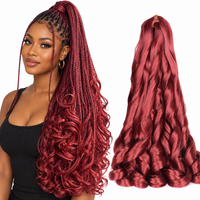 Bug 24 inch French curl braiding hair, model and hair bundle