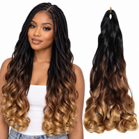C14 24 inch French curl braiding hair, model and hair bundle