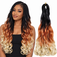 C15 24 inch French curl braiding hair, model and hair bundle