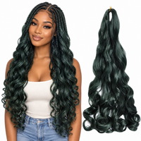 D green 24 inch French curl braiding hair, model and hair bundle