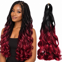 OT1B  Bug 24 inch French curl braiding hair, model and hair bundle