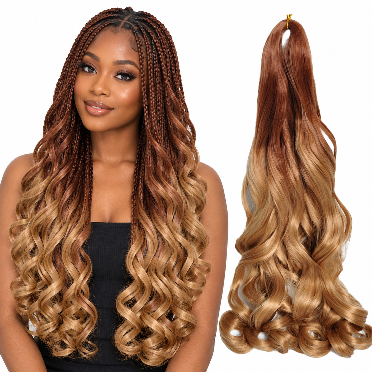 OT30 27 24 inch French curl braiding hair, model and hair bundle