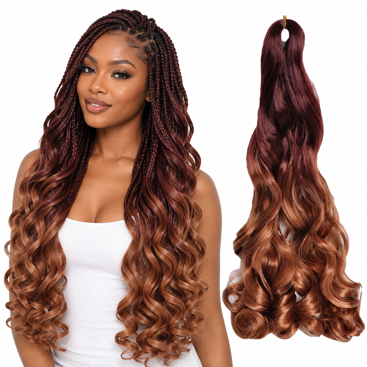 OT33 30 24 inch French curl braiding hair, model and hair bundle