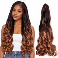 OT4 30 24 inch French curl braiding hair, model and hair bundle
