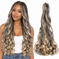 P24 171 24 inch French curl braiding hair, model and hair bundle