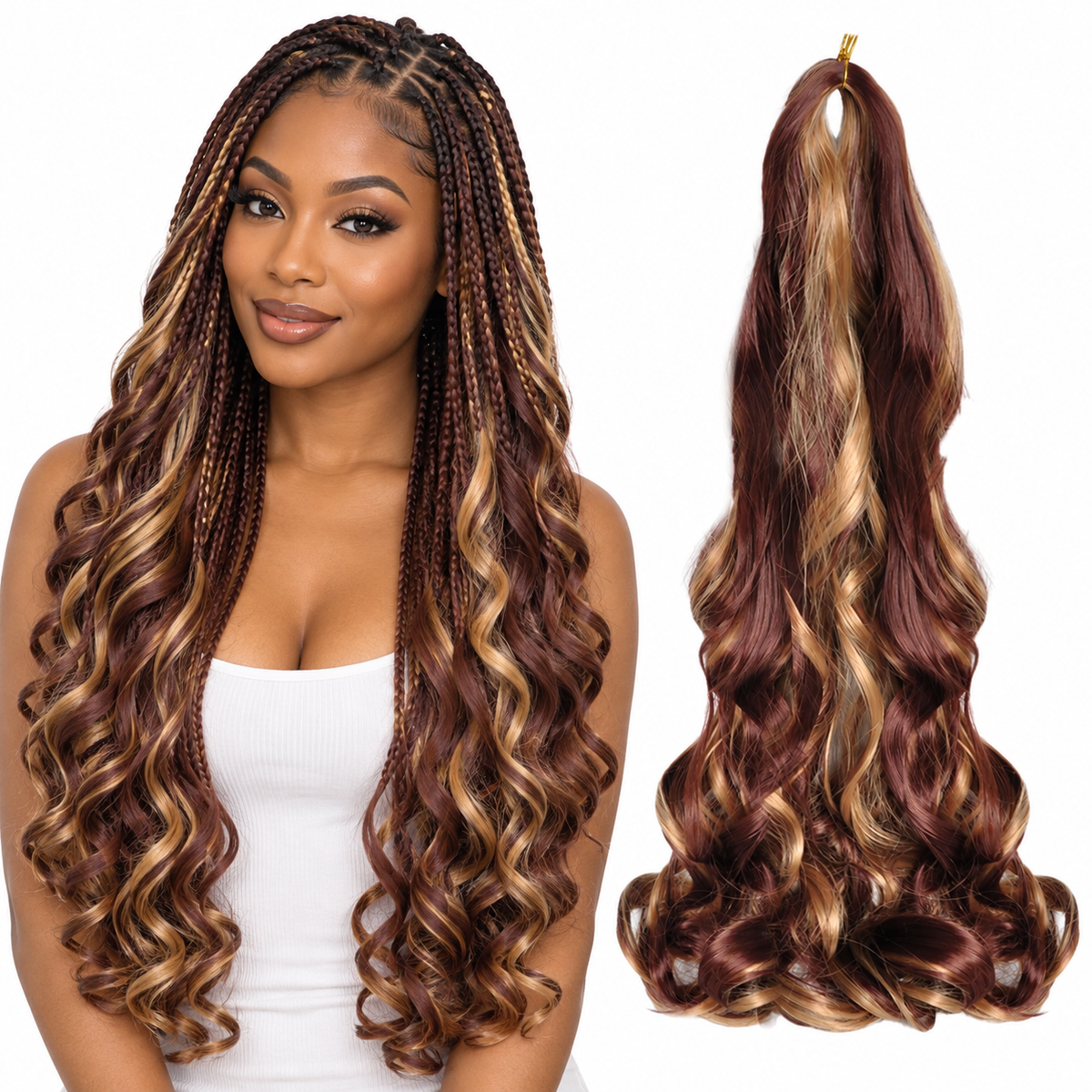 P27 33 24 inch French curl braiding hair, model and hair bundle