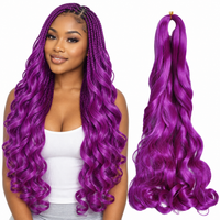 R purp 24 inch French curl braiding hair, model and hair bundle