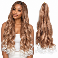 T30 60 24 inch French curl braiding hair, model and hair bundle